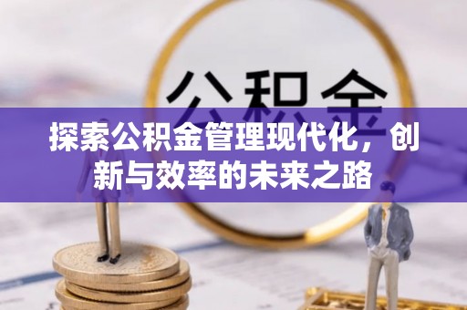 滁州探索公积金管理现代化，创新与效率的未来之路