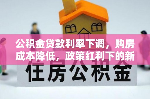滁州公积金贷款利率下调，购房成本降低，政策红利下的新机遇