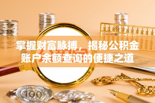 滁州掌握财富脉搏，揭秘公积金账户余额查询的便捷之道